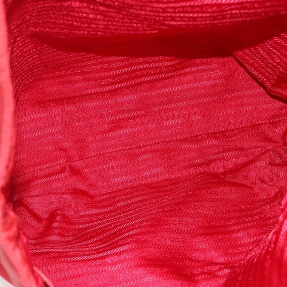 PRADA Tote Bag Nylon Red Silver Auth 155081 - Picture 10 of 16